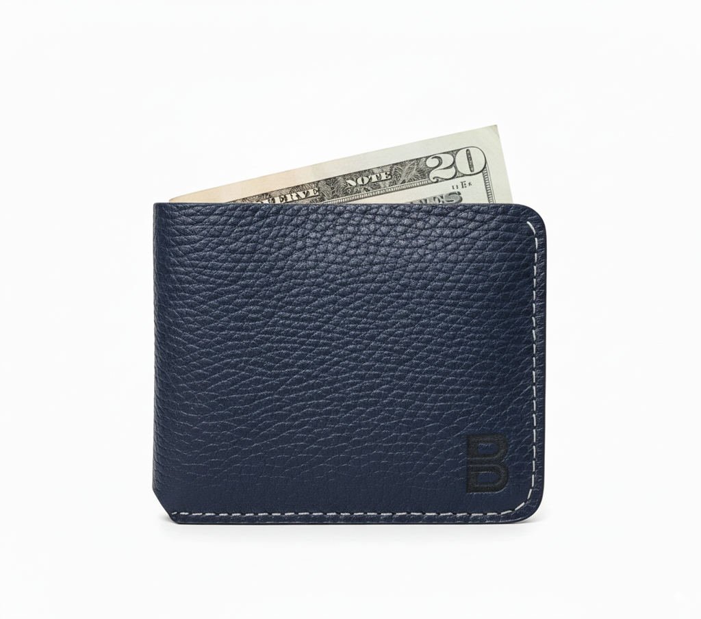 Billetera de cuero azul