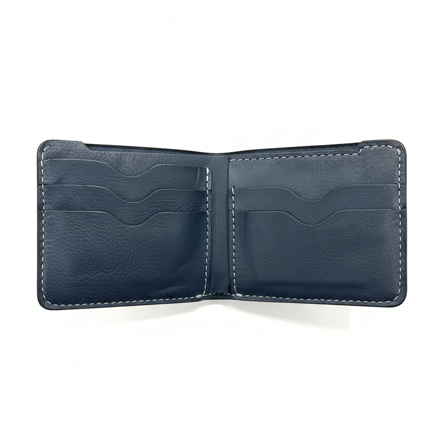 Billetera de cuero azul
