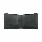 Billetera de cuero negro liso