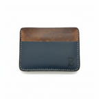 Tarjetero horizontal café con azul