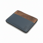 Tarjetero horizontal café con azul