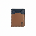 Tarjetero vertical café con azul
